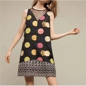 Anthropologie Maeve Tilde Jacquard Mixed Media Dress Sleevless Size L NWT